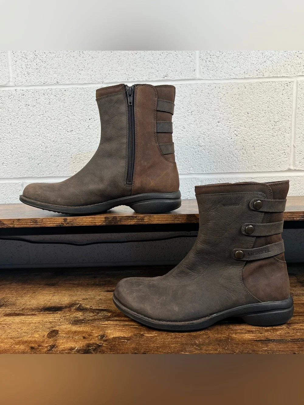 Merrell Boots Waterproof Brown Espresso Captiva Launch Mid Leather women's 8.5